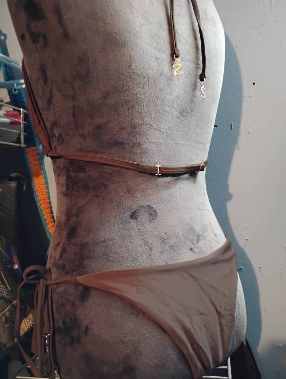 "SYN" SWIMWEAR! BIKINI'S!!! BROWN WITH GOLD "S" & GOLD ,PEARL,sizes xs,s,l,m,2xl - Picture 4 of 6